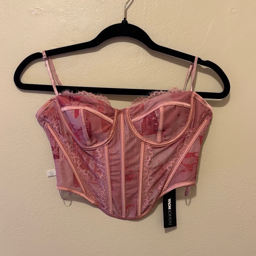 Fashion Nova Blush Pink Lace Corset